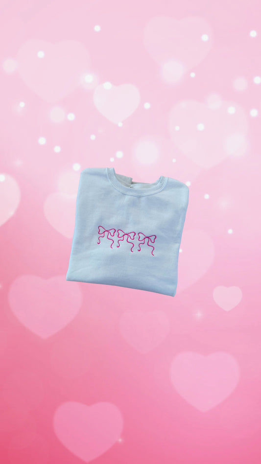 Three delicate bow sweatshirt